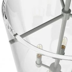 Sacha 4 Light Brushed Nickel Island Pendant Light with Clear Glass Shade Dining Room Light by Hunter 20 Sacha 4 Light Brushed Nickel Island Pendant Light with Clear Glass Shade Dining Room Light by Hunter -Hunter Sales brushed nickel hunter chandeliers 19319 4f 1000