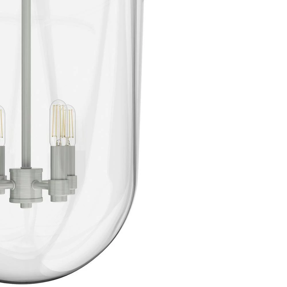 Sacha 4 Light Brushed Nickel Island Pendant Light with Clear Glass Shade Dining Room Light by Hunter 10 Sacha 4 Light Brushed Nickel Island Pendant Light with Clear Glass Shade Dining Room Light by Hunter - Image 8