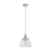 Cypress Grove 1 Light Brushed Nickel Island Pendent Light with Clear Holophane Glass Shade Dining Room Light by Hunter -Hunter Sales brushed nickel hunter chandeliers 19328 64 1000