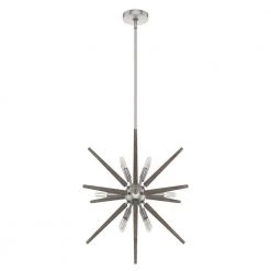 Jupiter 12-Light Brushed Nickel Sputnik Pendant Light by Hunter