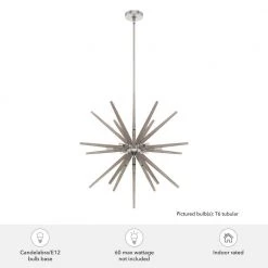 Jupiter Star 18-Light Brushed Nickel Sputnik Pendant Light by Hunter -Hunter Sales brushed nickel hunter chandeliers 19344 1d 1000