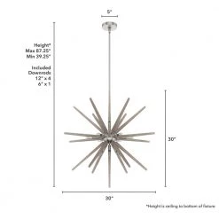 Jupiter Star 18-Light Brushed Nickel Sputnik Pendant Light by Hunter -Hunter Sales brushed nickel hunter chandeliers 19344 66 1000