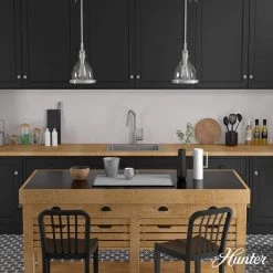 Van Nuys 1 light Brushed Nickel Island Pendant Light with Glass Shade Dining Room Light by Hunter 12 Van Nuys 1 light Brushed Nickel Island Pendant Light with Glass Shade Dining Room Light by Hunter -Hunter Sales brushed nickel hunter chandeliers 19346 40 1000