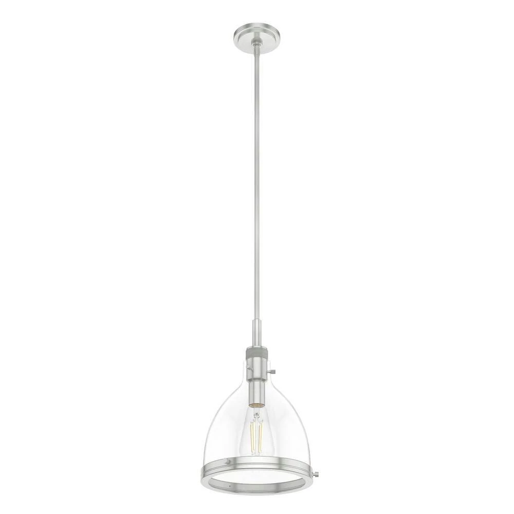 Van Nuys 1 light Brushed Nickel Island Pendant Light with Glass Shade Dining Room Light by Hunter 9 Van Nuys 1 light Brushed Nickel Island Pendant Light with Glass Shade Dining Room Light by Hunter - Image 7