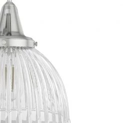 Cypress Grove 1 Light Brushed Nickel Island Pendant Light with Clear Holophane Glass Shade Dining Room Light by Hunter -Hunter Sales brushed nickel hunter chandeliers 19349 a0 1000