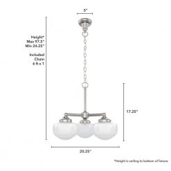 Saddle Creek 3-Light Brushed Nickel Chandelier with Cased White Glass Shades by Hunter 14 Saddle Creek 3-Light Brushed Nickel Chandelier with Cased White Glass Shades by Hunter -Hunter Sales brushed nickel hunter chandeliers 19355 66 1000