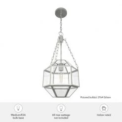 Indria 1 Light Brushed Nickel Island Pendant Light with Clear Seeded Glass Shade Kitchen Light by Hunter -Hunter Sales brushed nickel hunter chandeliers 19364 1d 1000