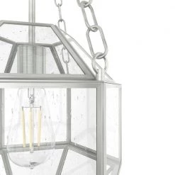 Indria 1 Light Brushed Nickel Island Pendant Light with Clear Seeded Glass Shade Kitchen Light by Hunter -Hunter Sales brushed nickel hunter chandeliers 19364 a0 1000