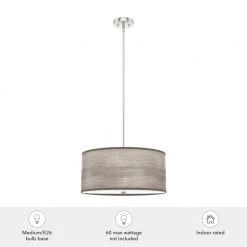 Solhaven 3-Light Brushed Nickel Shaded Pendant Light with Hardback Shade by Hunter -Hunter Sales brushed nickel hunter chandeliers 19379 c3 1000