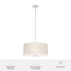 Solhaven 3-Light Brushed Nickel Shaded Pendant Light with Hardback Shade by Hunter -Hunter Sales brushed nickel hunter chandeliers 19380 c3 1000