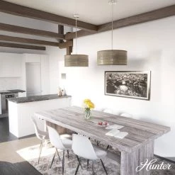 Solhaven 3-Light Brushed Nickel Shaded Pendant Light with Hardback Shade by Hunter 11 Solhaven 3-Light Brushed Nickel Shaded Pendant Light with Hardback Shade by Hunter -Hunter Sales brushed nickel hunter chandeliers 19381 40 1000