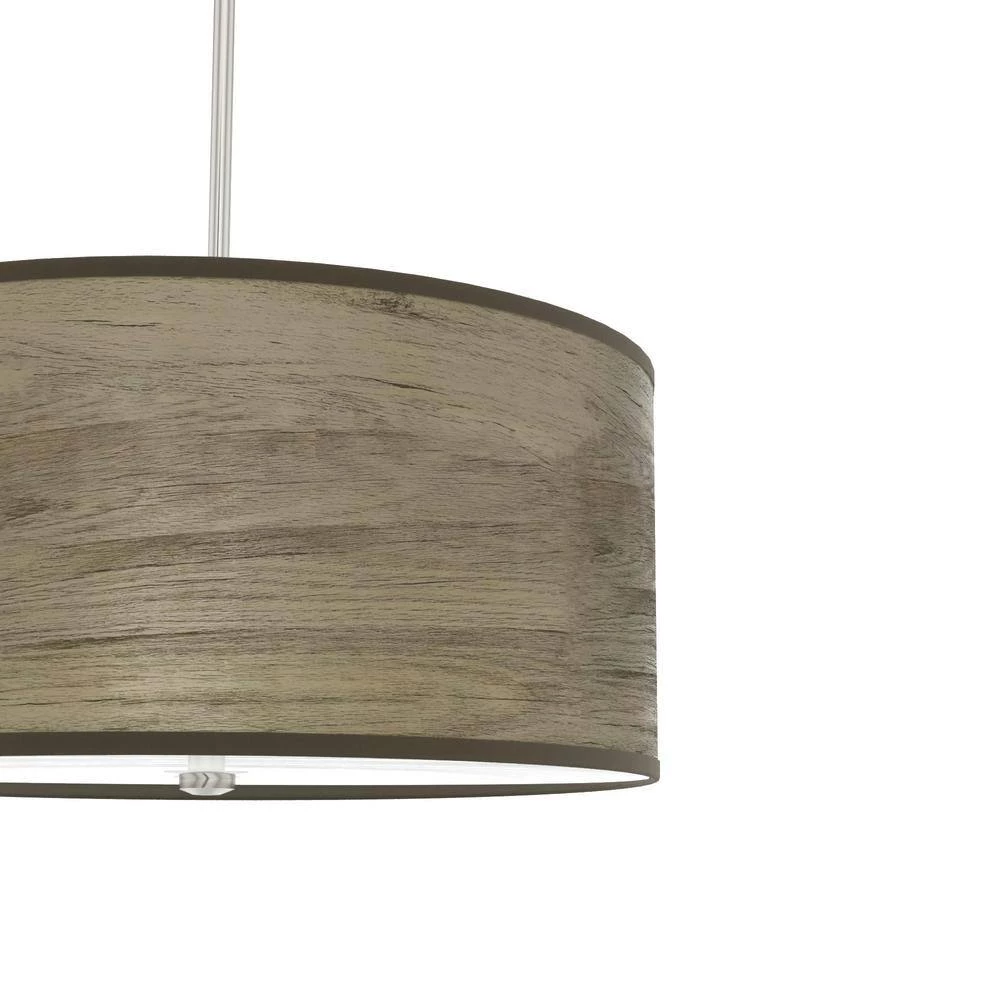 Solhaven 3-Light Brushed Nickel Shaded Pendant Light with Hardback Shade by Hunter 6 Solhaven 3-Light Brushed Nickel Shaded Pendant Light with Hardback Shade by Hunter - Image 4