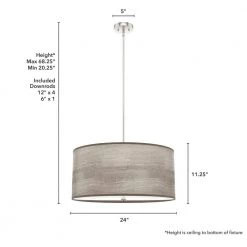 Solhaven 4-Light Brushed Nickel Shaded Pendant Light with Hardback Shade by Hunter -Hunter Sales brushed nickel hunter chandeliers 19382 1d 1000