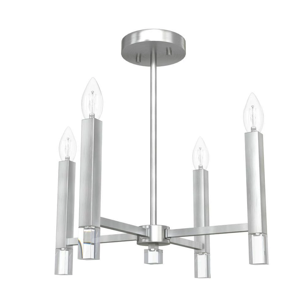 Sunjai 4-Light Brushed Nickel Candlestick Pendant Light by Hunter 11 Sunjai 4-Light Brushed Nickel Candlestick Pendant Light by Hunter - Image 9