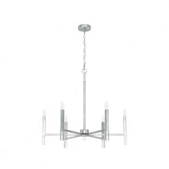 Sunjai 6-Light Brushed Nickel Candlestick Chandelier by Hunter