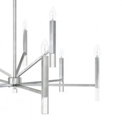 Sunjai 9-Light Brushed Nickel Candlestick Chandelier by Hunter -Hunter Sales brushed nickel hunter chandeliers 19520 a0 1000