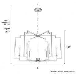 Zoanne 6-Light Brushed Nickel Geometric Chandelier by Hunter -Hunter Sales brushed nickel hunter chandeliers 19571 1d 1000