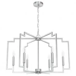 Zoanne 6-Light Brushed Nickel Geometric Chandelier by Hunter
