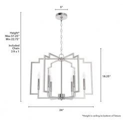 Zoanne 6-Light Brushed Nickel Geometric Chandelier by Hunter -Hunter Sales brushed nickel hunter chandeliers 19573 1d 1000