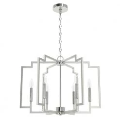 Zoanne 6-Light Brushed Nickel Geometric Chandelier by Hunter