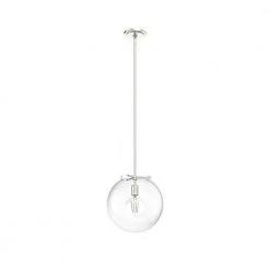 Sacha 1-Light Brushed Nickel Island Pendant Light with Clear Glass Shade by Hunter