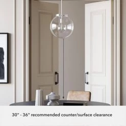 Sacha 1-Light Brushed Nickel Island Pendant Light with Clear Glass Shade by Hunter -Hunter Sales brushed nickel hunter chandeliers 19661 66 1000