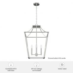 Laurel Ridge 4-Light Brushed Nickel Lantern Pendant Light by Hunter -Hunter Sales brushed nickel hunter chandeliers 19705 c3 1000