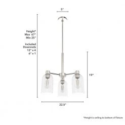 Lochemeade 3 Light Brushed Nickel Chandelier with Clear Seeded Glass Shades Kitchen Light by Hunter 14 Lochemeade 3 Light Brushed Nickel Chandelier with Clear Seeded Glass Shades Kitchen Light by Hunter -Hunter Sales brushed nickel hunter chandeliers 19706 66 1000