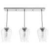 Vidria 3-Light Brushed Nickel Linear Chandelier with Clear Glass Shades by Hunter -Hunter Sales brushed nickel hunter chandeliers 19725 64 1000