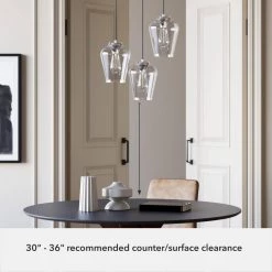 Vidria 3 Light Brushed Nickel Chandelier with Clear Glass Shades Kitchen Light by Hunter -Hunter Sales brushed nickel hunter chandeliers 19727 c3 1000