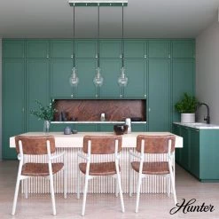 Maple Park 3 Light Brushed Nickel Linear Chandelier with Clear Glass Shades Kitchen Light by Hunter 12 Maple Park 3 Light Brushed Nickel Linear Chandelier with Clear Glass Shades Kitchen Light by Hunter -Hunter Sales brushed nickel hunter chandeliers 19901 40 1000