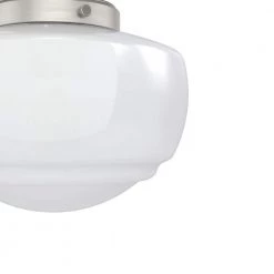 Saddle Creek 6.75 in. 1-Light Brushed Nickel Semi-Flush Mount with Cased White Glass Shade by Hunter -Hunter Sales brushed nickel hunter flush mount lights 19048 40 1000