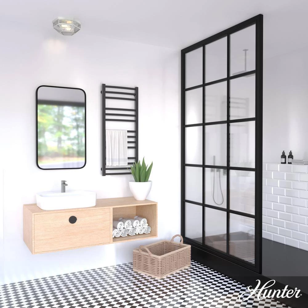 Indria 13 in. 2 Light Brushed Nickel Flush Mount Bathroom Light by Hunter 5 Indria 13 in. 2 Light Brushed Nickel Flush Mount Bathroom Light by Hunter - Image 3