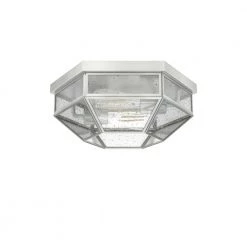 Indria 13 in. 2 Light Brushed Nickel Flush Mount Bathroom Light by Hunter