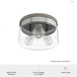 Devon Park 13 in. 3 Light Brushed Nickel Flush Mount Kitchen Light by Hunter -Hunter Sales brushed nickel hunter flush mount lights 19152 1d 1000