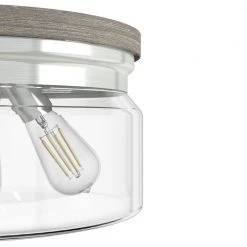 Devon Park 13 in. 3 Light Brushed Nickel Flush Mount Kitchen Light by Hunter -Hunter Sales brushed nickel hunter flush mount lights 19152 a0 1000