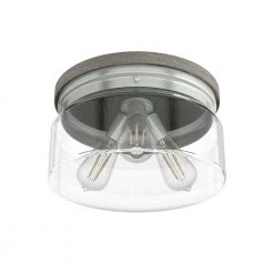 Devon Park 13 in. 3 Light Brushed Nickel Flush Mount Kitchen Light by Hunter -Hunter Sales brushed nickel hunter flush mount lights 19152 c3 1000