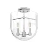 Sacha 11 in. 3 Light Brushed Nickel Semi Flush Mount Bedroom Light by Hunter -Hunter Sales brushed nickel hunter flush mount lights 19321 64 1000