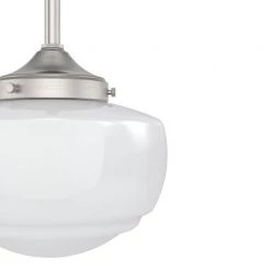 Saddle Creek 1-Light Brushed Nickel Schoolhouse Mini Pendant Light with Cased White Glass Shade by Hunter -Hunter Sales brushed nickel hunter pendant lights 19026 1d 1000