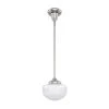 Saddle Creek 1-Light Brushed Nickel Schoolhouse Mini Pendant Light with Cased White Glass Shade by Hunter -Hunter Sales brushed nickel hunter pendant lights 19026 64 1000