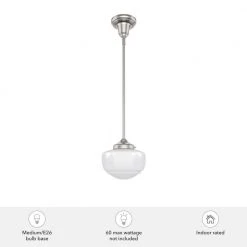 Saddle Creek 1-Light Brushed Nickel Schoolhouse Mini Pendant Light with Cased White Glass Shade by Hunter -Hunter Sales brushed nickel hunter pendant lights 19026 c3 1000