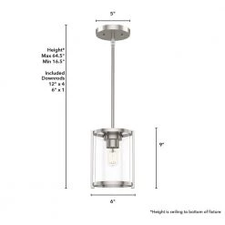 Astwood 1 Light Brushed Nickel Mini Pendant with Glass Shade Kitchen Light by Hunter 14 Astwood 1 Light Brushed Nickel Mini Pendant with Glass Shade Kitchen Light by Hunter -Hunter Sales brushed nickel hunter pendant lights 19119 1d 1000