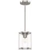 Astwood 1 Light Brushed Nickel Mini Pendant with Glass Shade Kitchen Light by Hunter