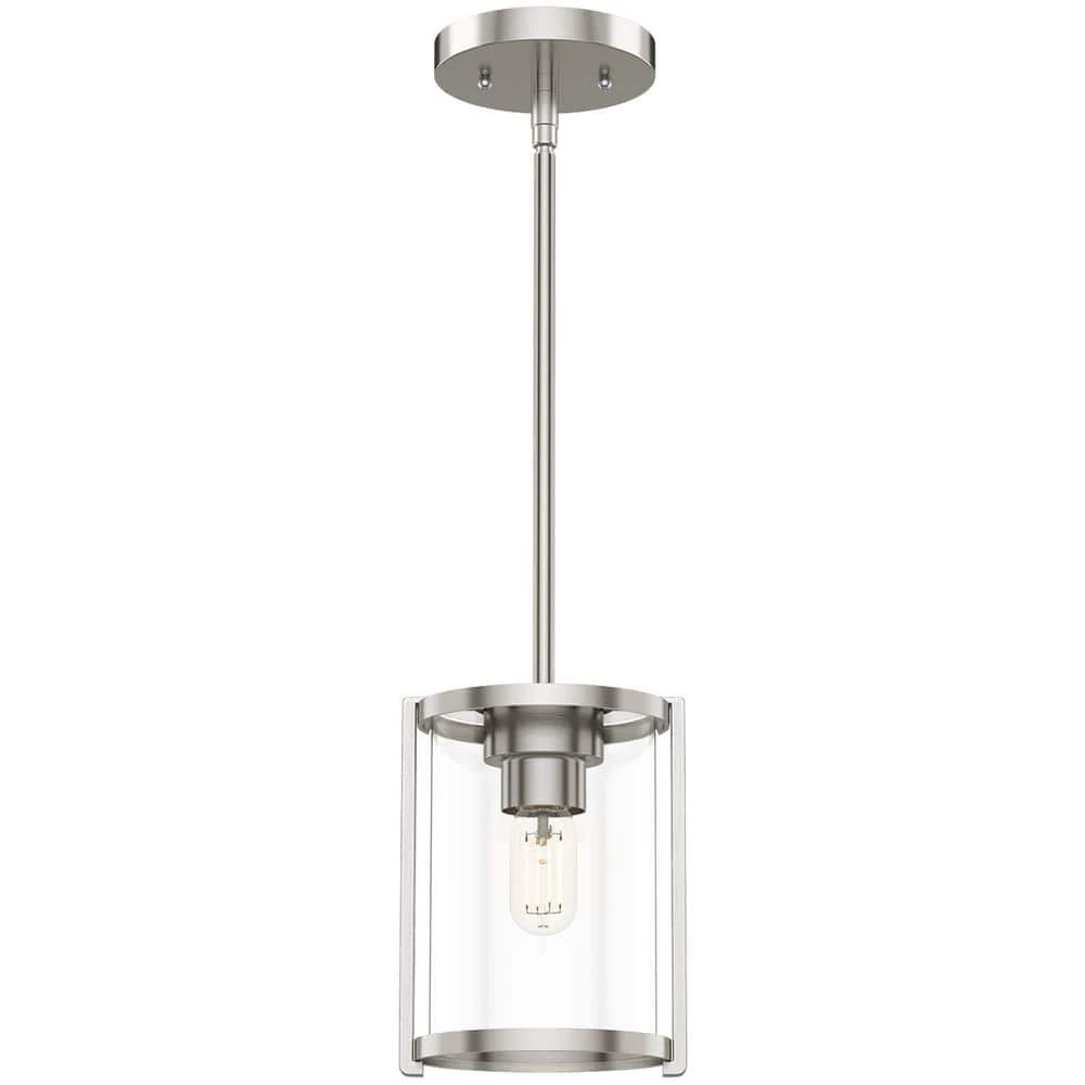 Astwood 1 Light Brushed Nickel Mini Pendant with Glass Shade Kitchen Light by Hunter 3 Astwood 1 Light Brushed Nickel Mini Pendant with Glass Shade Kitchen Light by Hunter