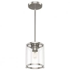 Astwood 1 Light Brushed Nickel Mini Pendant with Glass Shade Kitchen Light by Hunter 16 Astwood 1 Light Brushed Nickel Mini Pendant with Glass Shade Kitchen Light by Hunter -Hunter Sales brushed nickel hunter pendant lights 19119 77 1000