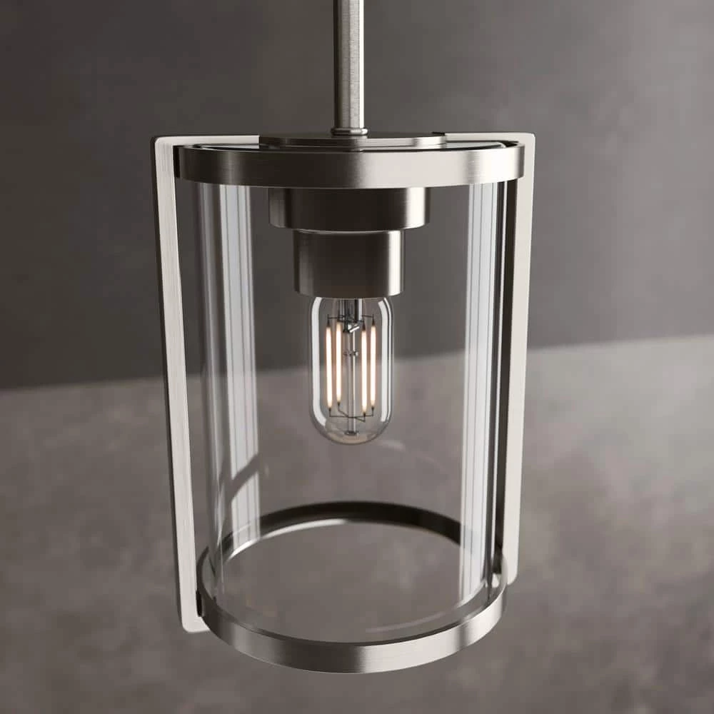 Astwood 1 Light Brushed Nickel Mini Pendant with Glass Shade Kitchen Light by Hunter 4 Astwood 1 Light Brushed Nickel Mini Pendant with Glass Shade Kitchen Light by Hunter - Image 2