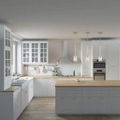 Hartland 1 Light Brushed Nickel Mini Pendant with Glass Shade Kitchen Light by Hunter -Hunter Sales brushed nickel hunter pendant lights 19166 40 1000