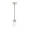 Hartland 1 Light Brushed Nickel Mini Pendant with Glass Shade Kitchen Light by Hunter -Hunter Sales brushed nickel hunter pendant lights 19166 64 1000