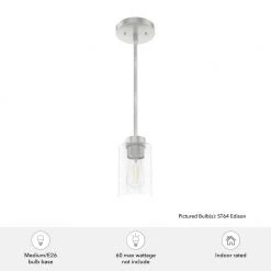 Hartland 1 Light Brushed Nickel Mini Pendant with Glass Shade Kitchen Light by Hunter -Hunter Sales brushed nickel hunter pendant lights 19166 a0 1000