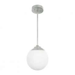 Hepburn 1 Light Brushed Nickel Mini Pendant with Glass Shade Bedroom Light by Hunter